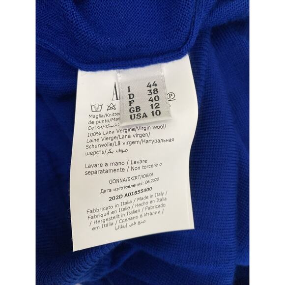 Moschino Couture Wool Skirt Knit Tiered Ruffled Royal Blue Knee Length 10 M - Picture 10 of 10